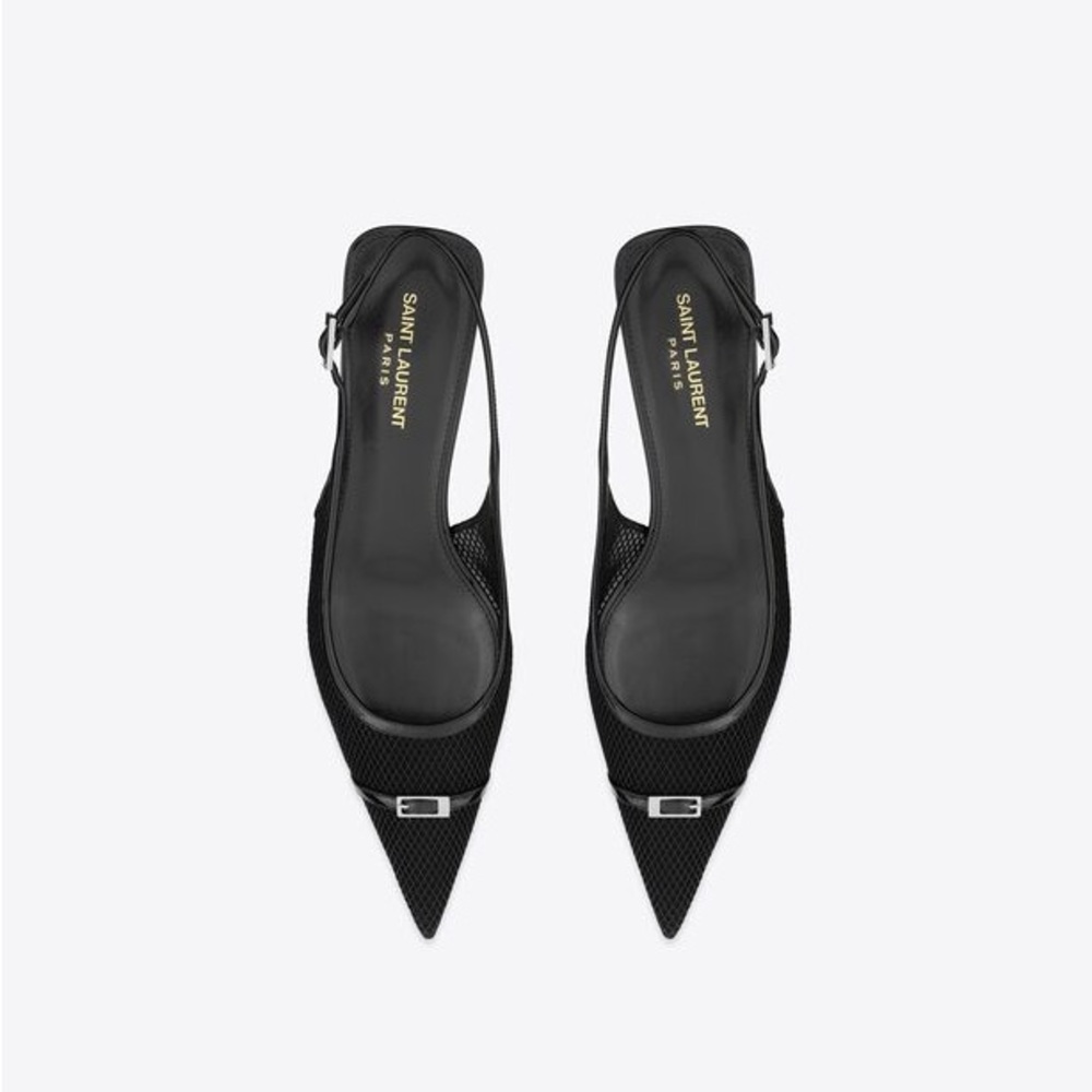 SAINT LAURENT Oxalis 30 mesh slingback pumps IT size 37/ US 7